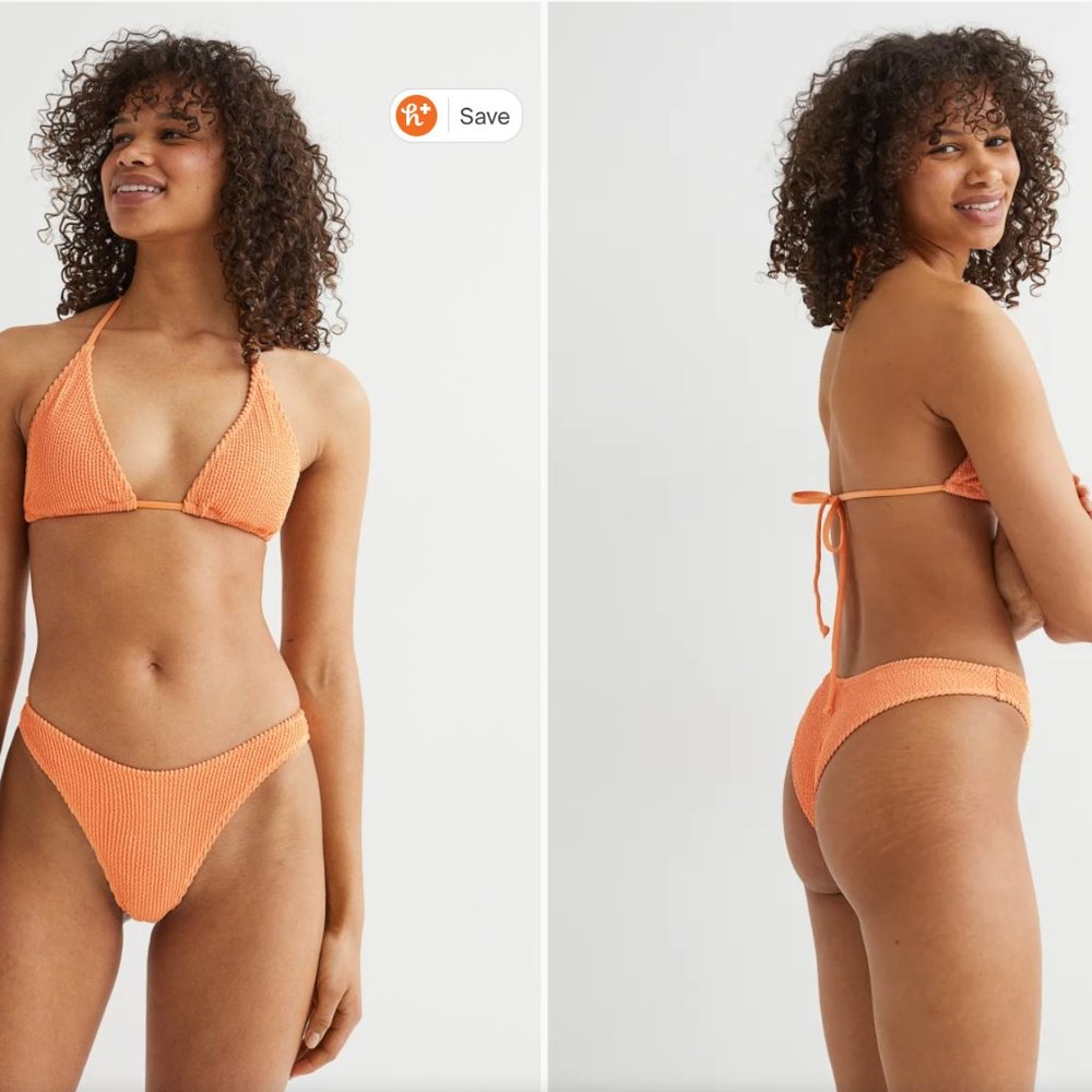 H&M Orange Brazilian Bikini Bottom - Size 4